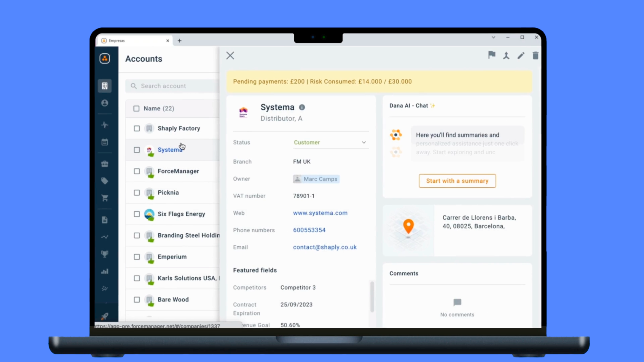 Dana AI Operating on Desktop Web Format